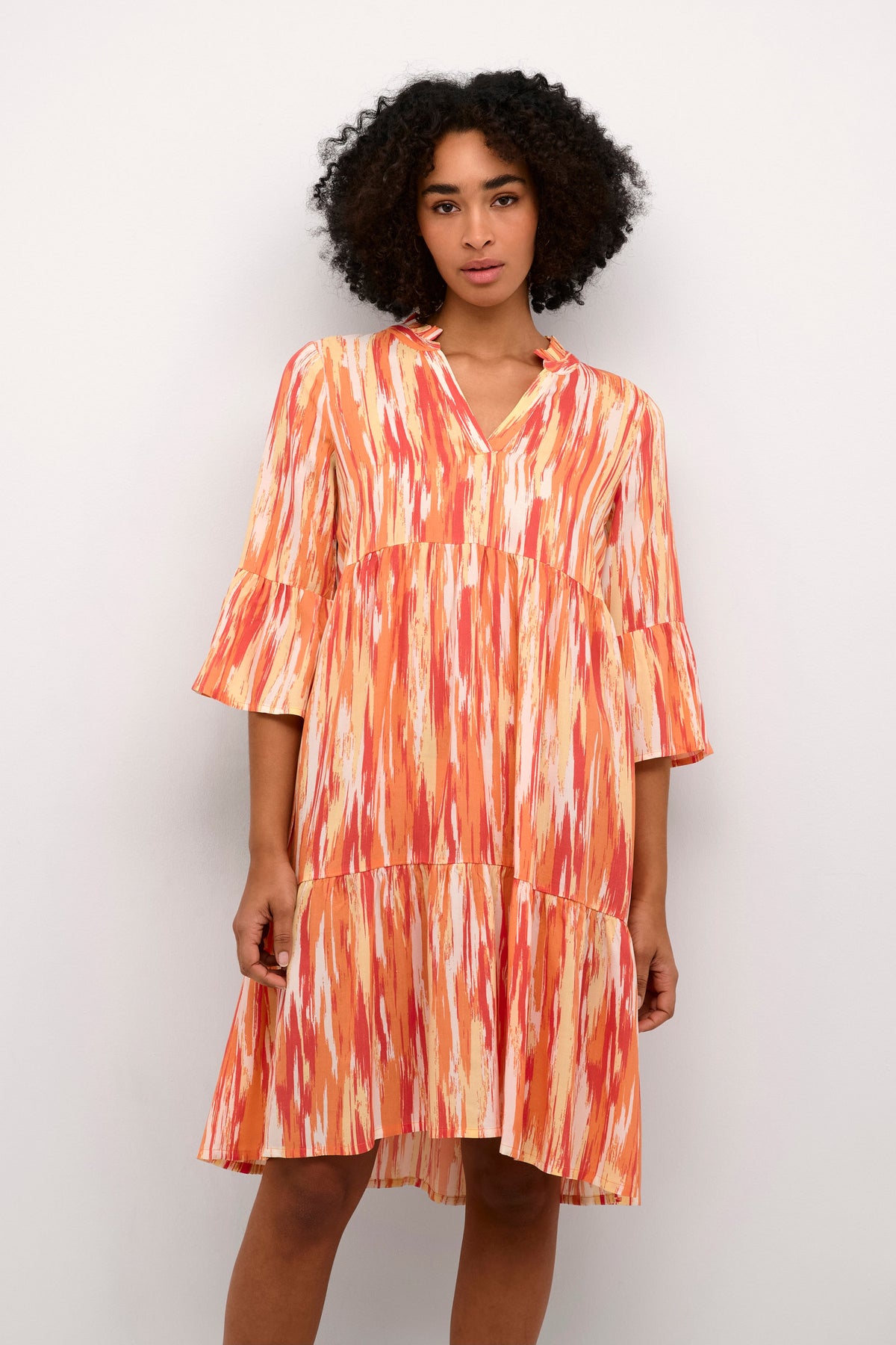 KAarina Dress Yellow/Orange Abstract Print - 10552341