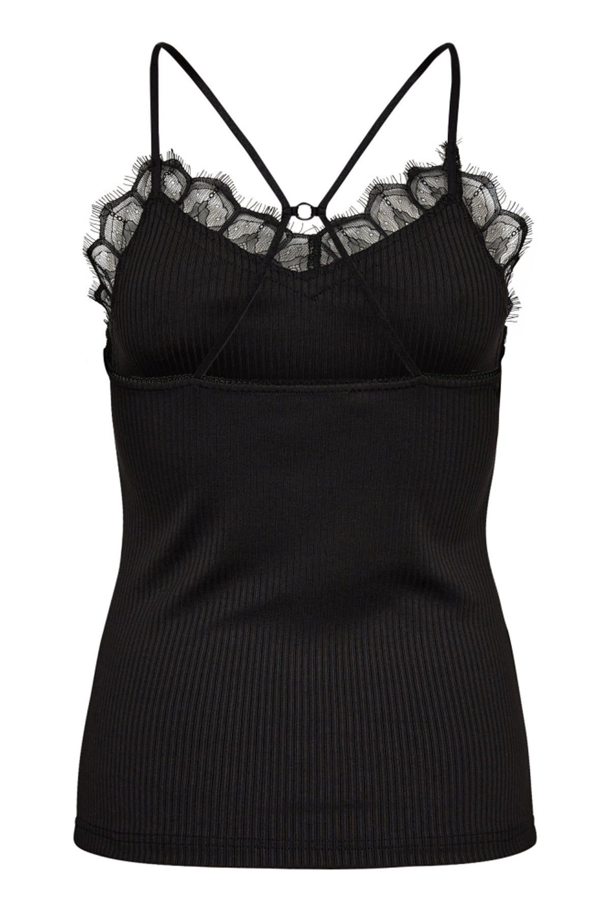 RiettaCC Rib Lace Tank 96-Black