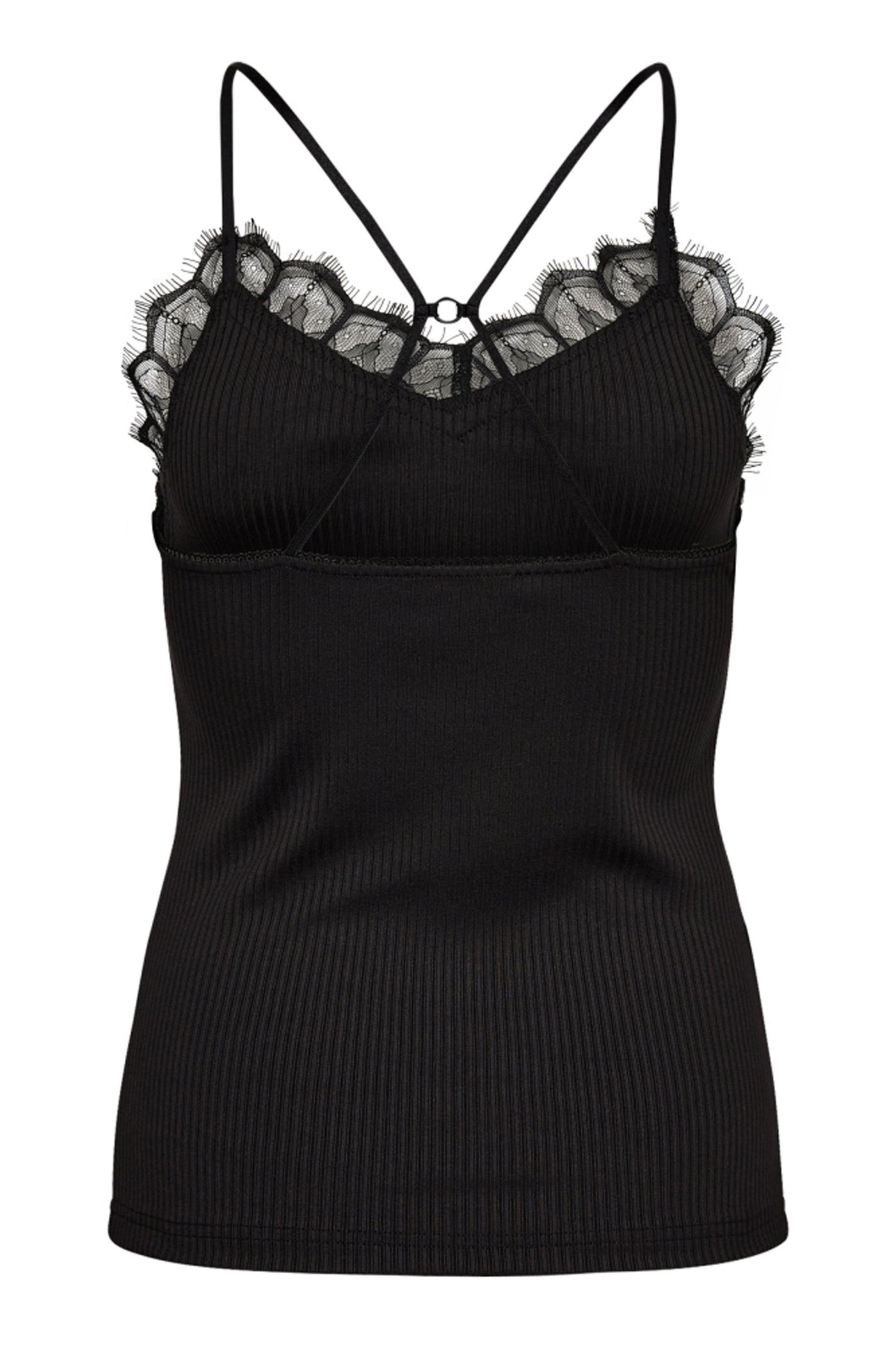 RiettaCC Rib Lace Tank 96-Black