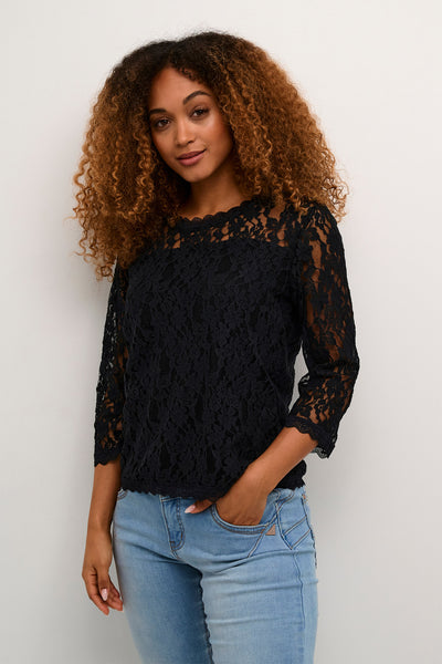 CRKit 3/4 Sleeve Blouse Pitch Black - 10613238 Thumbnail