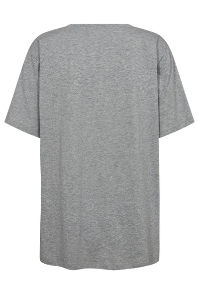 EmbossedCC Oversize Coco Tee 57-Grey Melan - 33091 Thumbnail