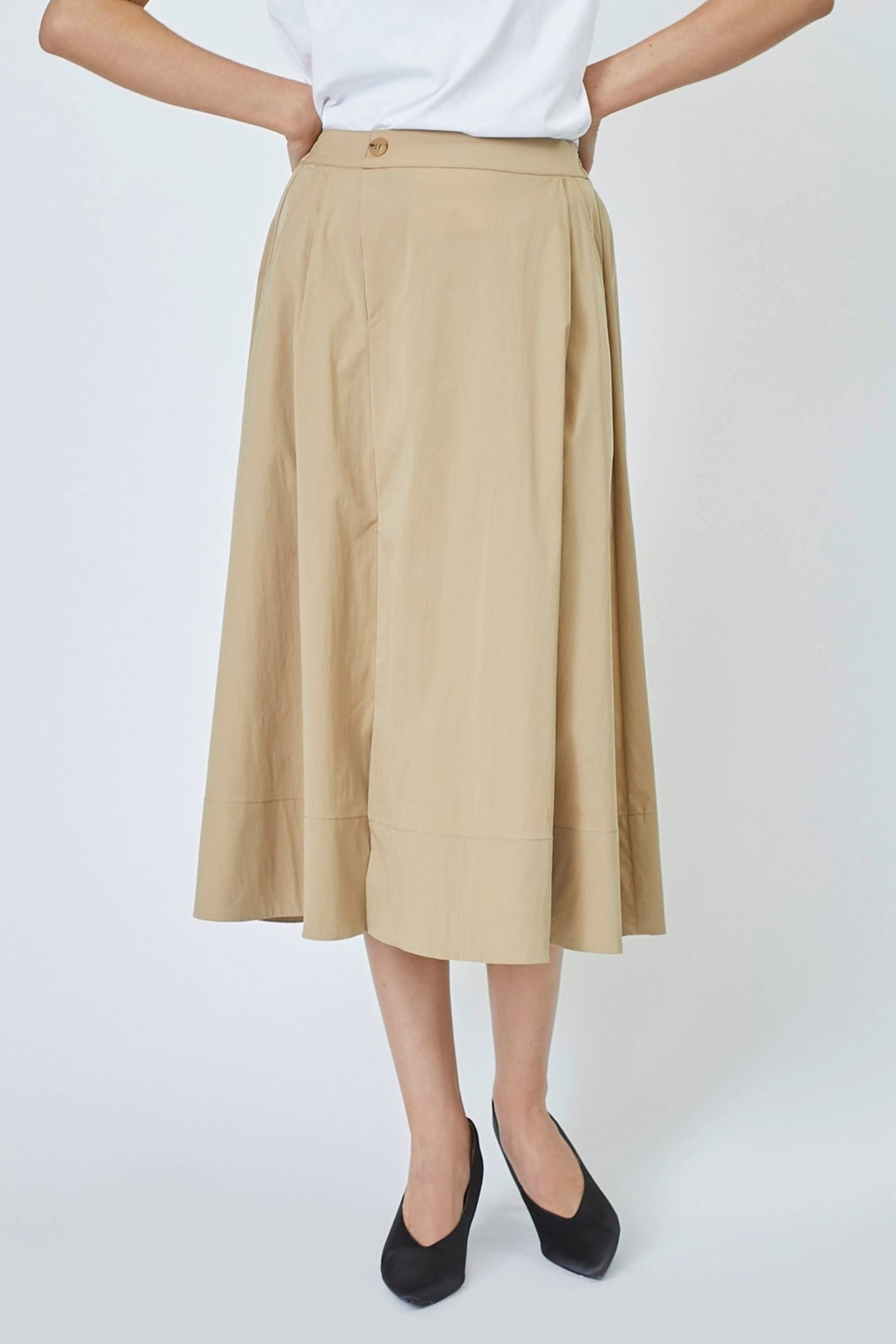 CottonCC Crisp Midi Skirt 16-Khaki - 34151