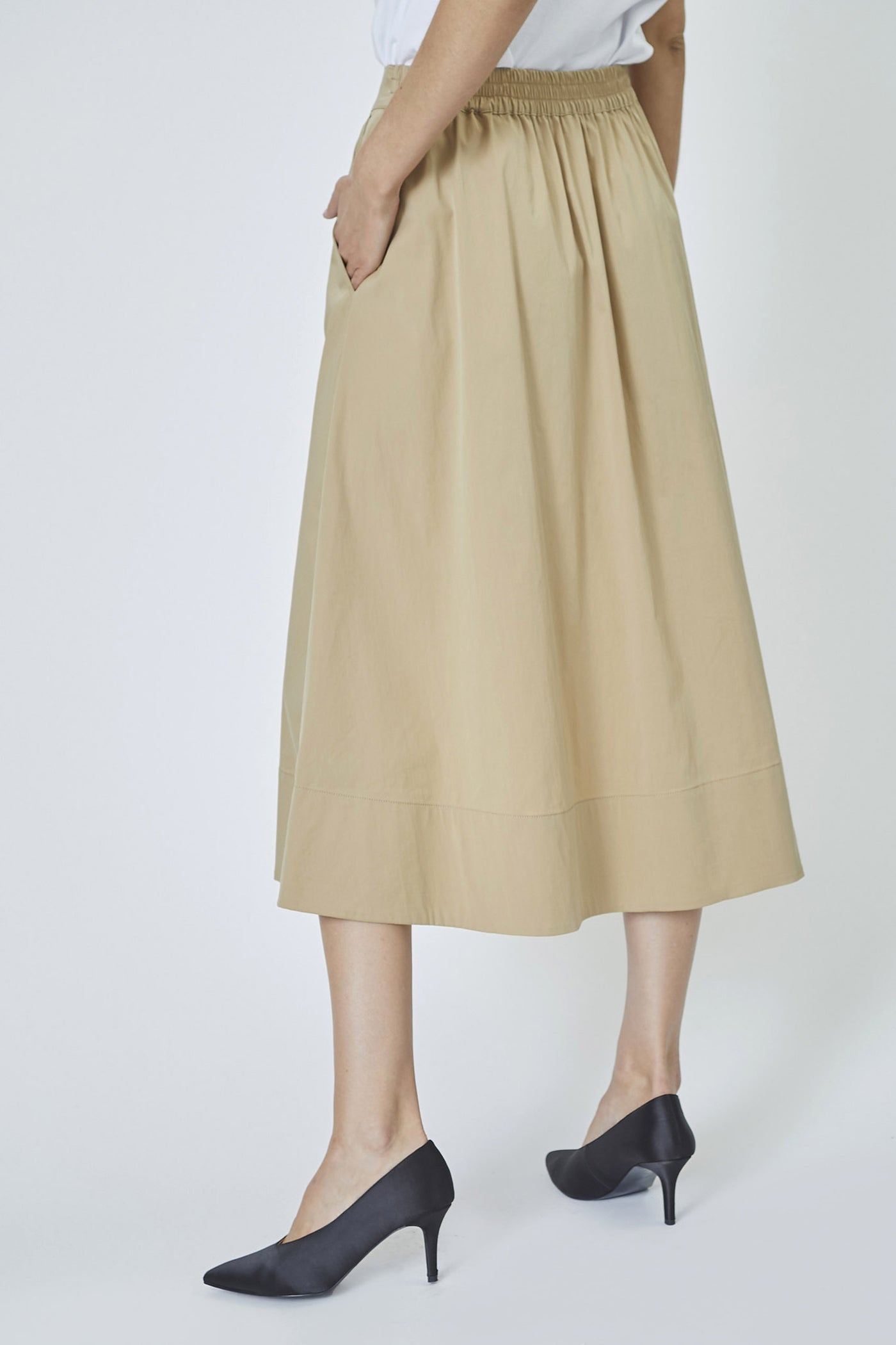 CottonCC Crisp Midi Skirt 16-Khaki - 34151