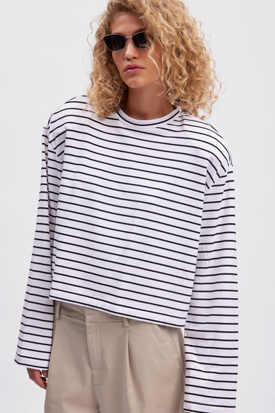 SibaGZ stripe top Black white stripe - 10909341 Thumbnail