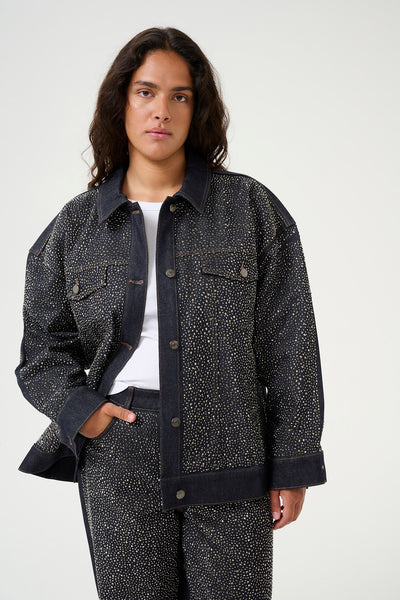 GZzorah LS jacket Dark blue Unwashed - 10910072 Thumbnail
