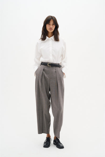 KahlaIW Pleated Pant Brown Puce - 30109734 Thumbnail