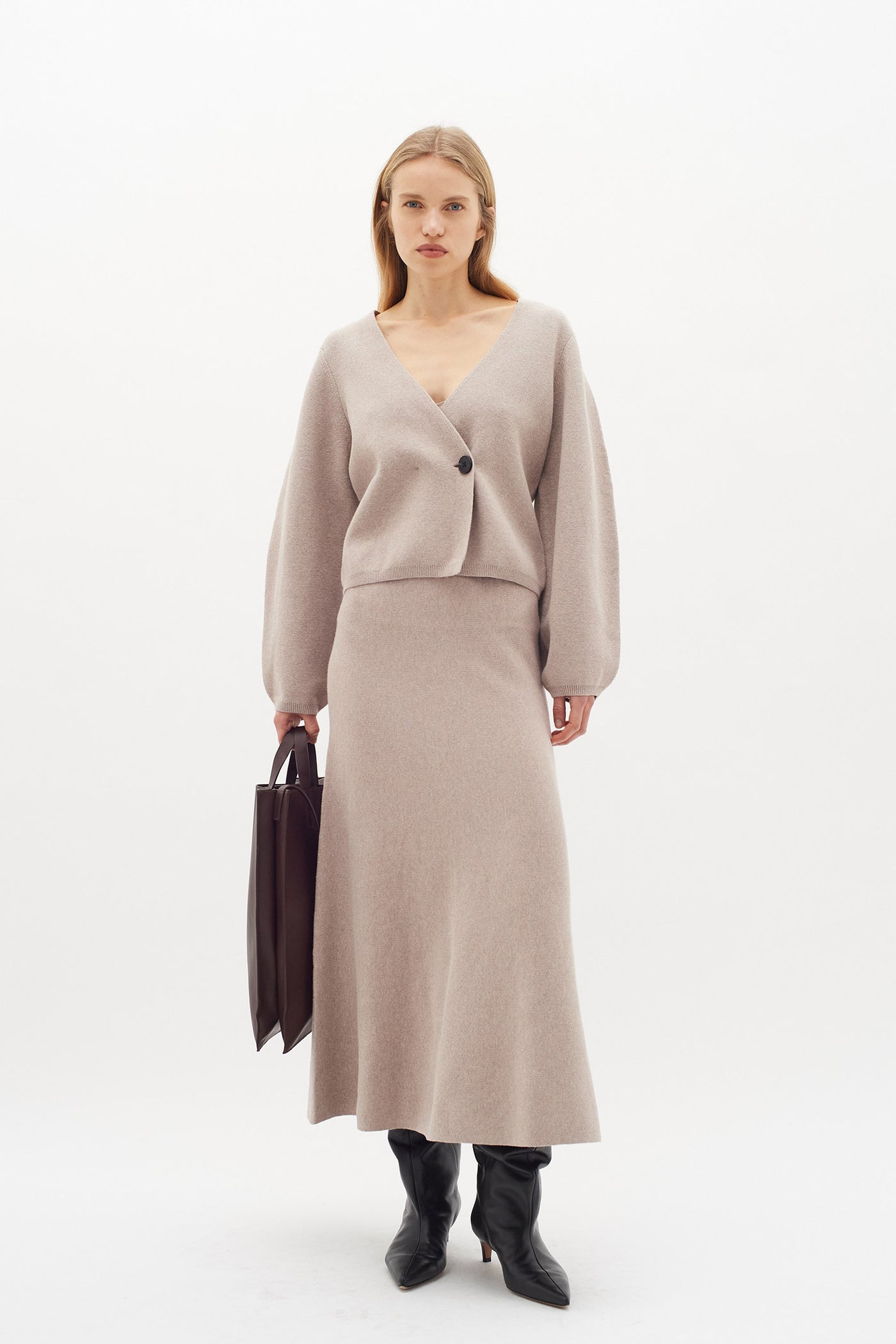 KayllaIW Skirt Sandy Grey Melange - 30109740