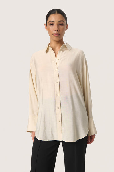 SLLeodora Shirt LS Oatmeal - 30407638 Thumbnail