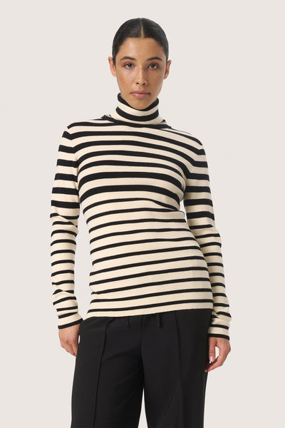SLSpina Striped Rollneck Black and White Stripe Thumbnail