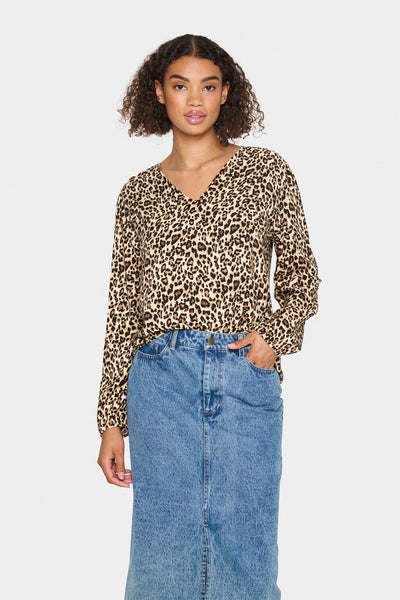 GazelSZ Blouse Black Reg Leo - 30513458 Thumbnail
