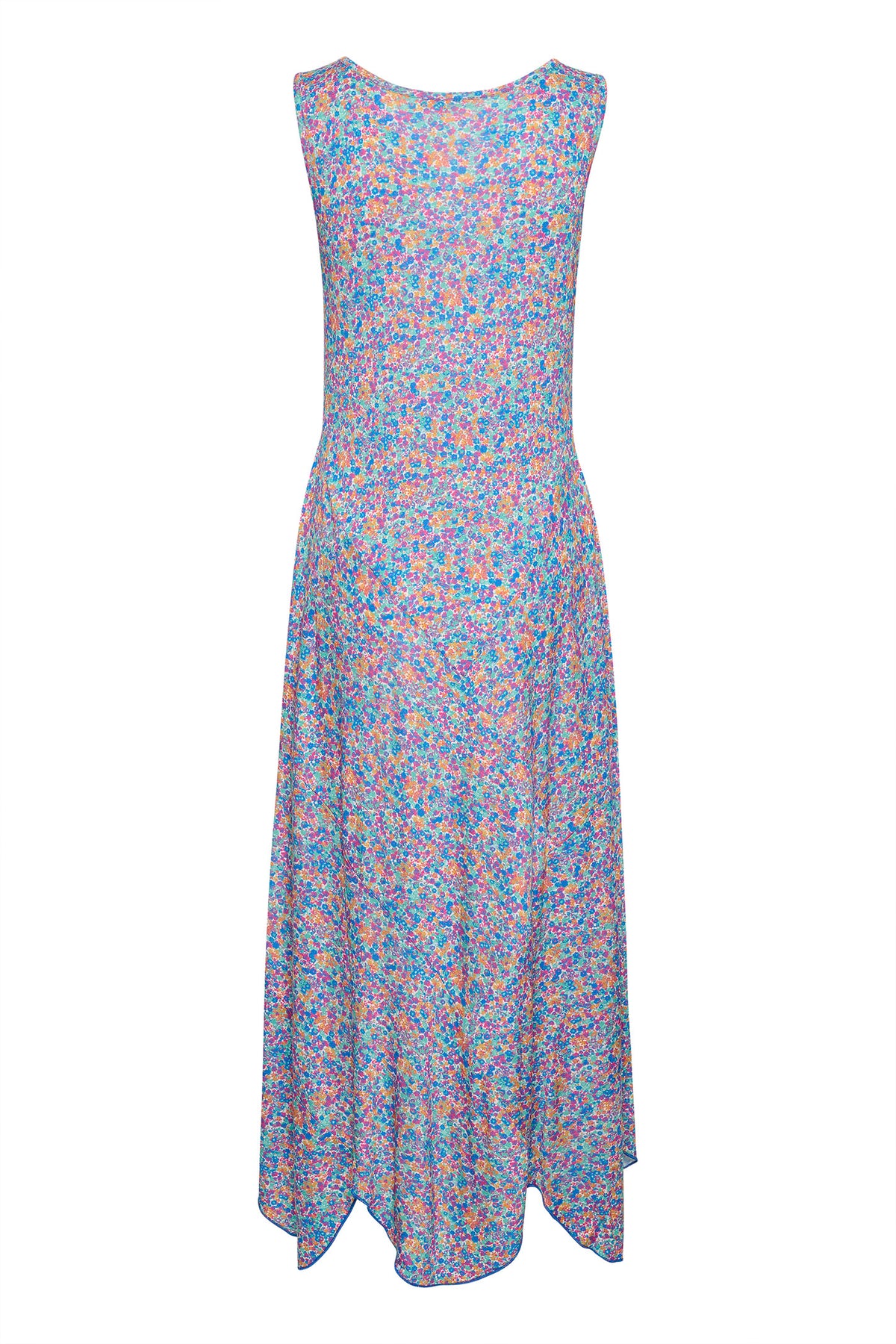 CRBastilla Jersey Dress Blue Orange Flower Meadow - 10608110