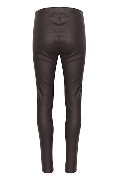 CRTabea Woven Legging Dark Brown Crocodile - 10610409 Thumbnail