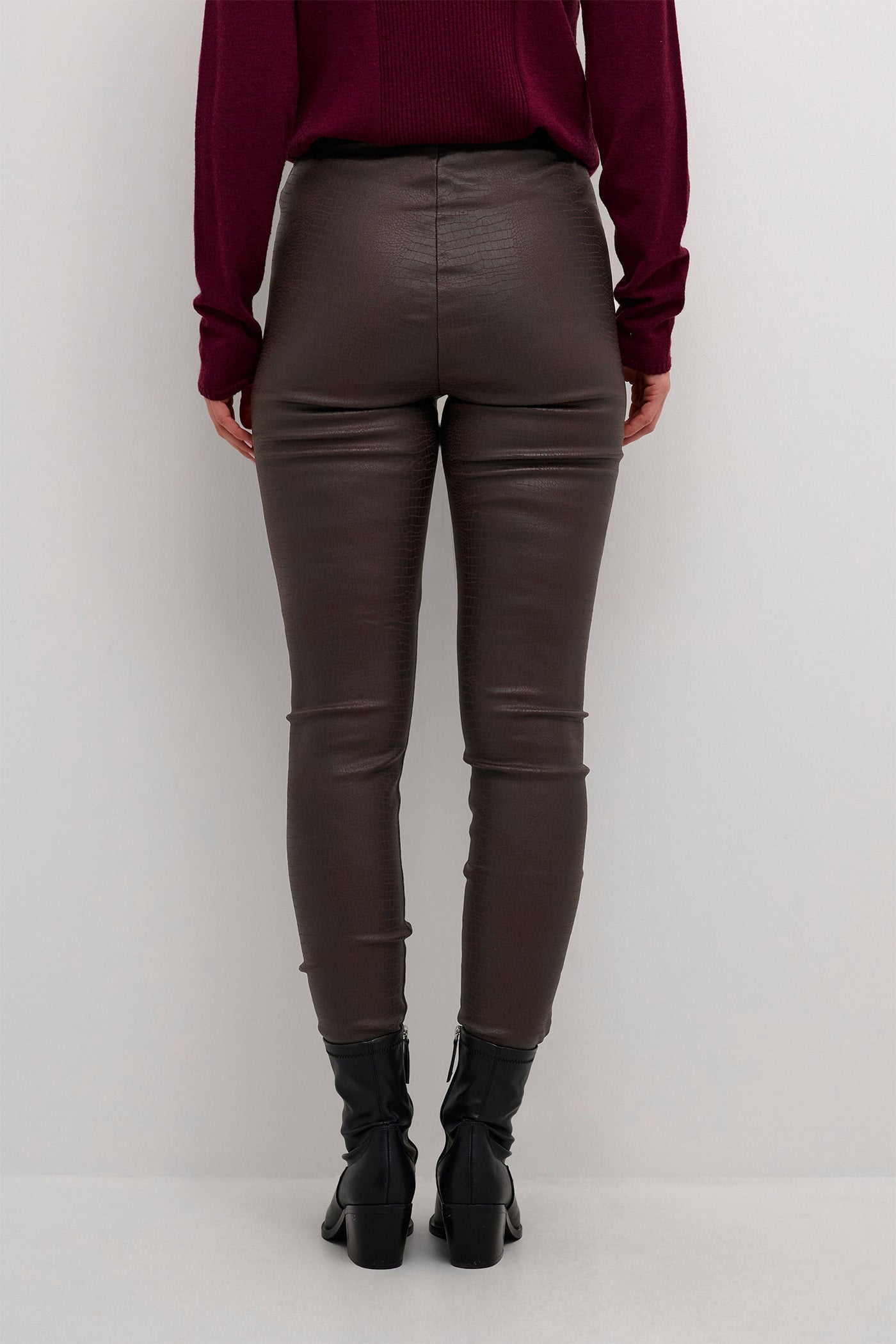 CRTabea Woven Legging Chocolate Plum Crocodile