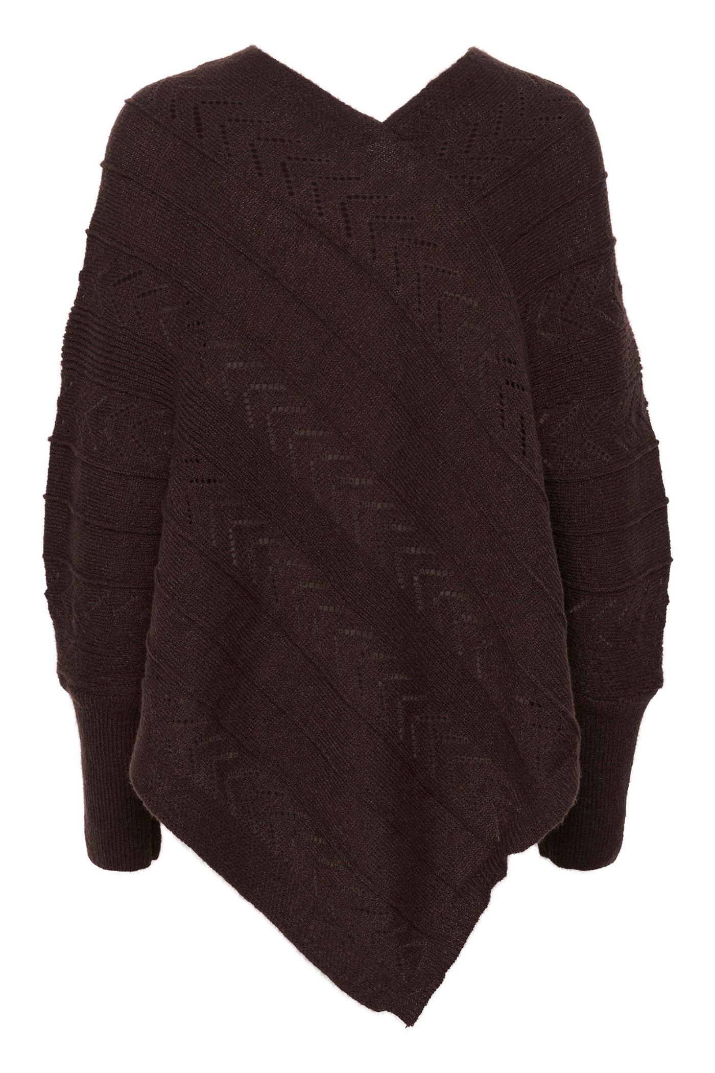 CRHoliday Knit Poncho Chocolate Plum - 10610828