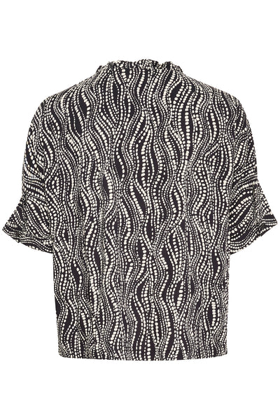 CRTiah SS Shirt Black wavy dots - 10611286 Thumbnail