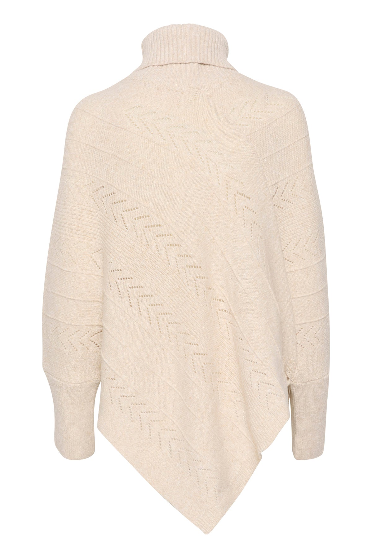 CRHoliday Turtelneck Poncho Oat melange - 10612387