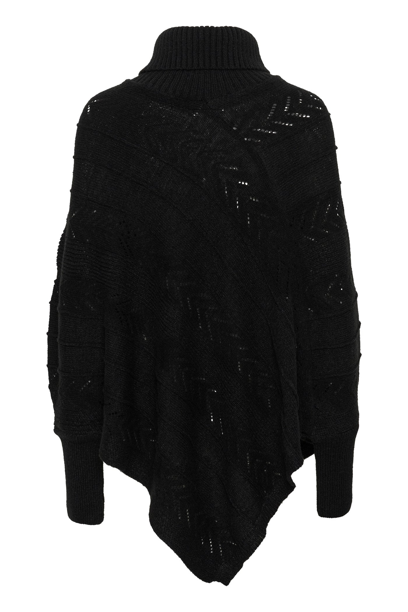 CRHoliday Turtelneck Poncho Pitch Black - 10612387