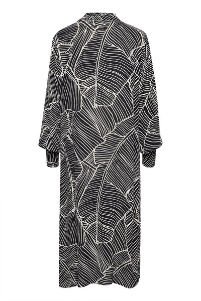KAgenette Amber Dress Black/Turtledove Leaf Print - 10508935 Thumbnail