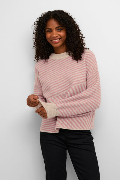 KAverana Knit Pullover Feather gray mel. / Rosa - 10509061 Thumbnail