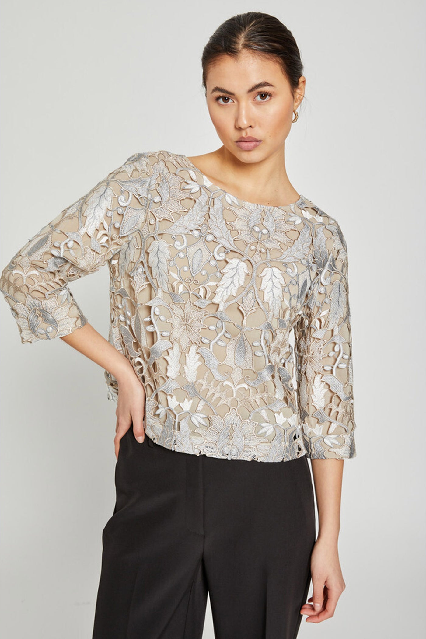 AbutilonBBIgnara blouse Silver Beige - BBW4047