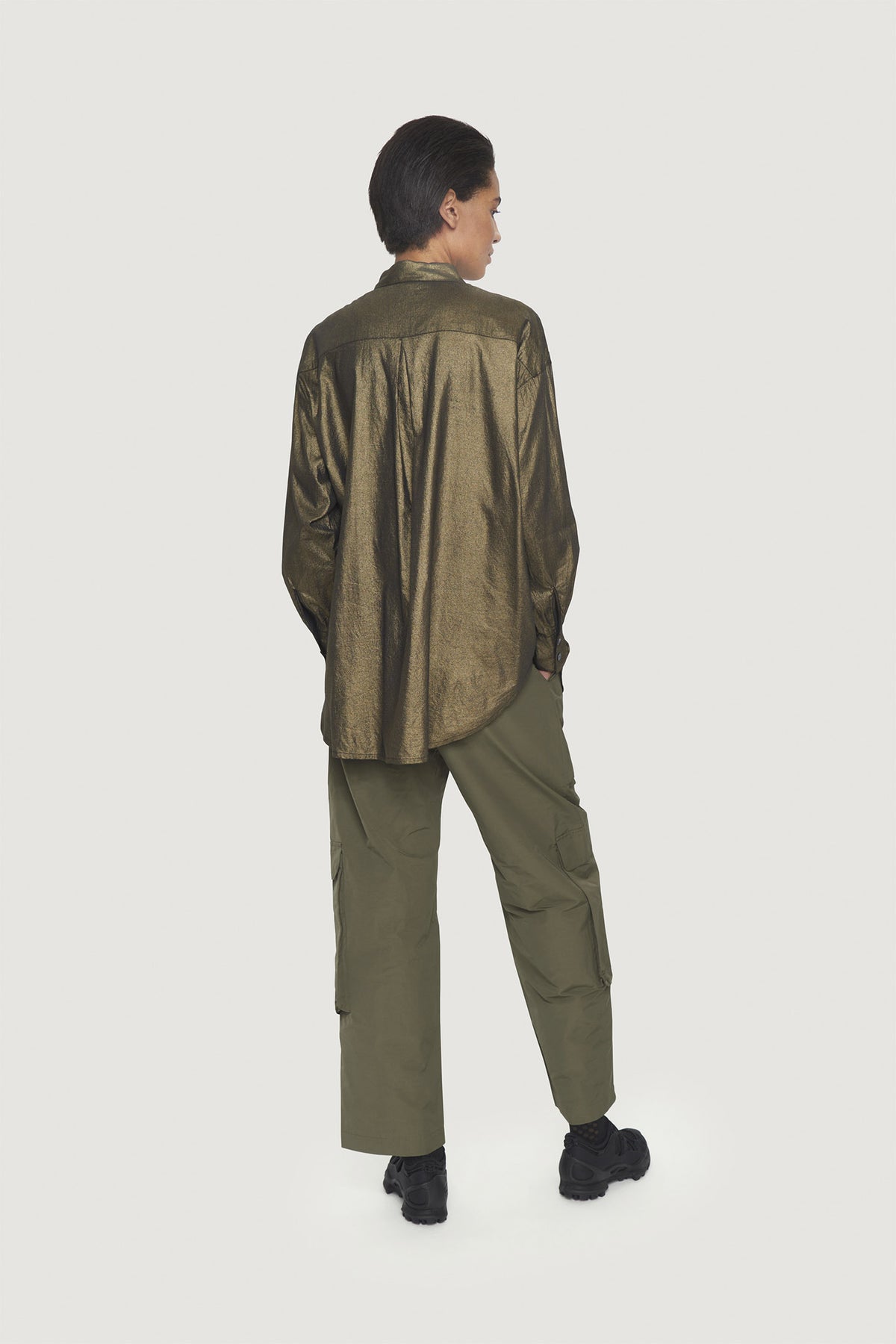 Fukkura poplin lommebukser Deep Forest - 246-2380-4765