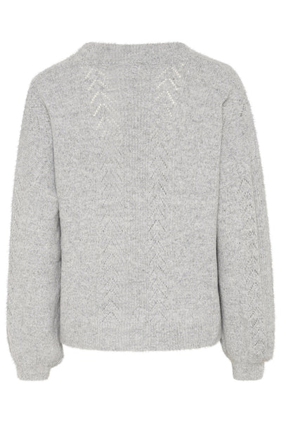 CRHoliday Knit Cardigan Light Grey Melange - 10612385 Thumbnail