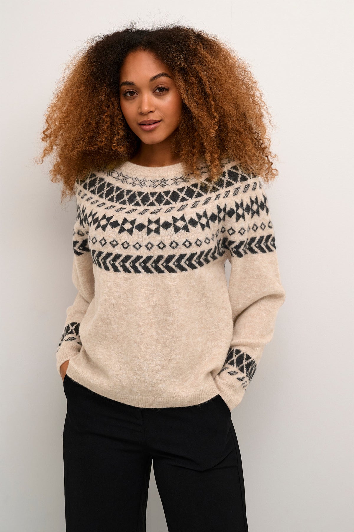 CRCherrie Knit Pullover Ancient Scroll Jaquard - 10612842