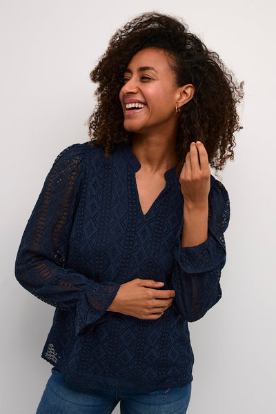 CRDanika LS Lace Blouse Navy Blazer - 10613029 Thumbnail