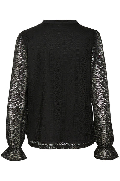 CRDanika LS Lace Blouse Pitch Black - 10613029 Thumbnail