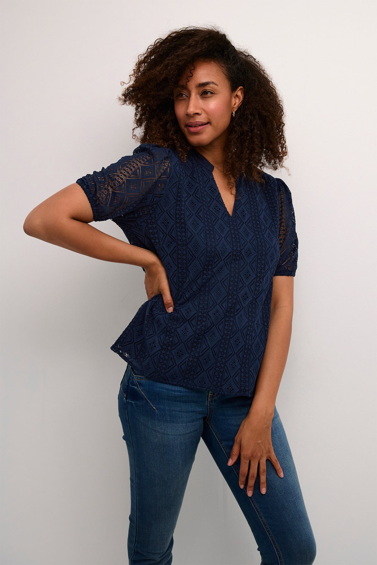 CRDanika Lace Blouse Navy Blazer - 10613030