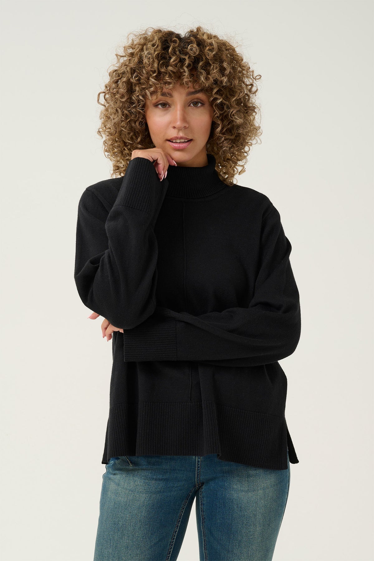 CRAnva Rollneck Pullover Pitch Black - 10613181