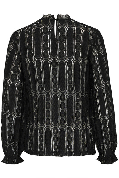 CRTully Lace Blouse Pitch Black - 10613673 Thumbnail