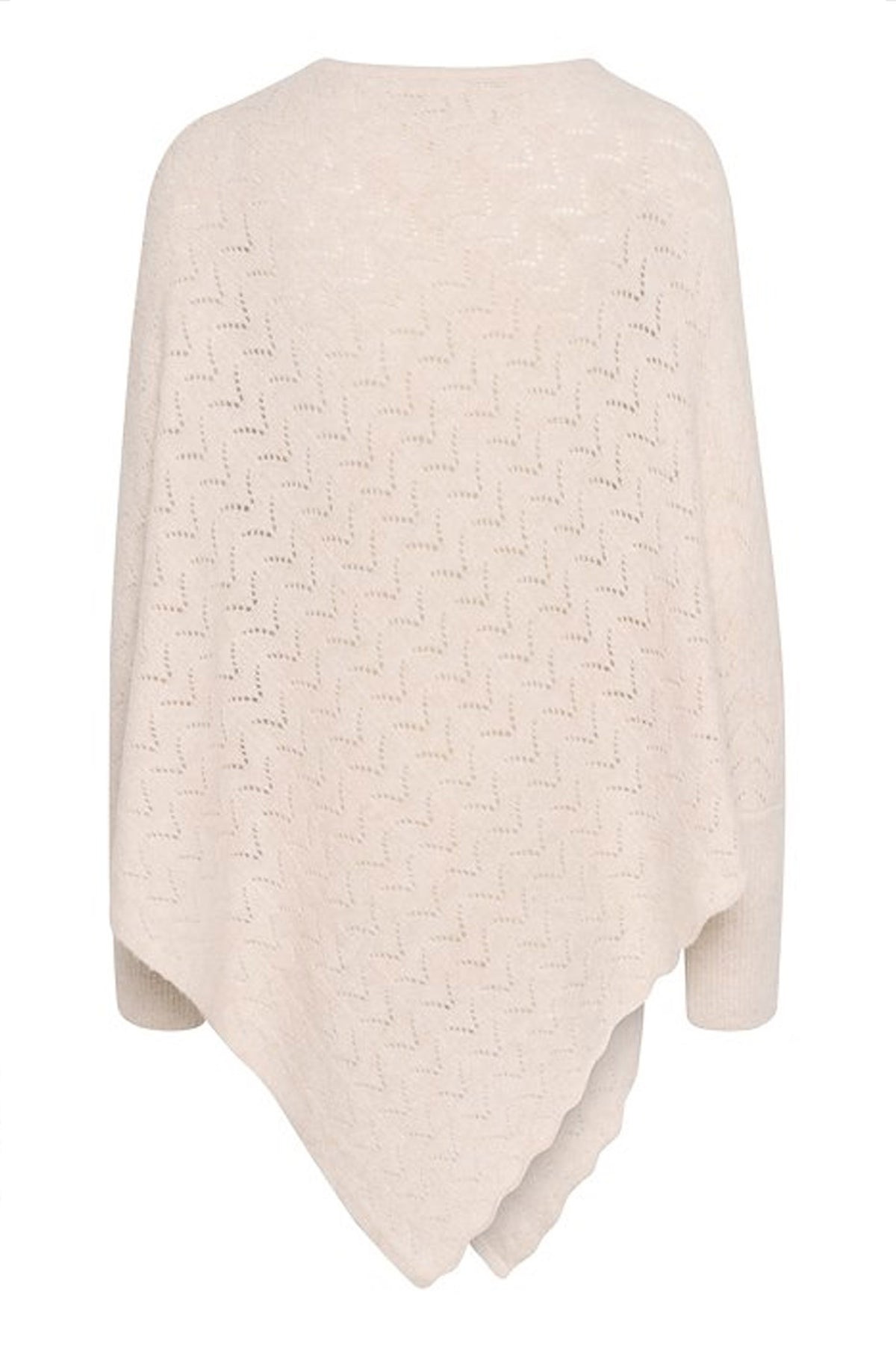CRHoliday O-neck Knit Poncho Oat melange - 10613709