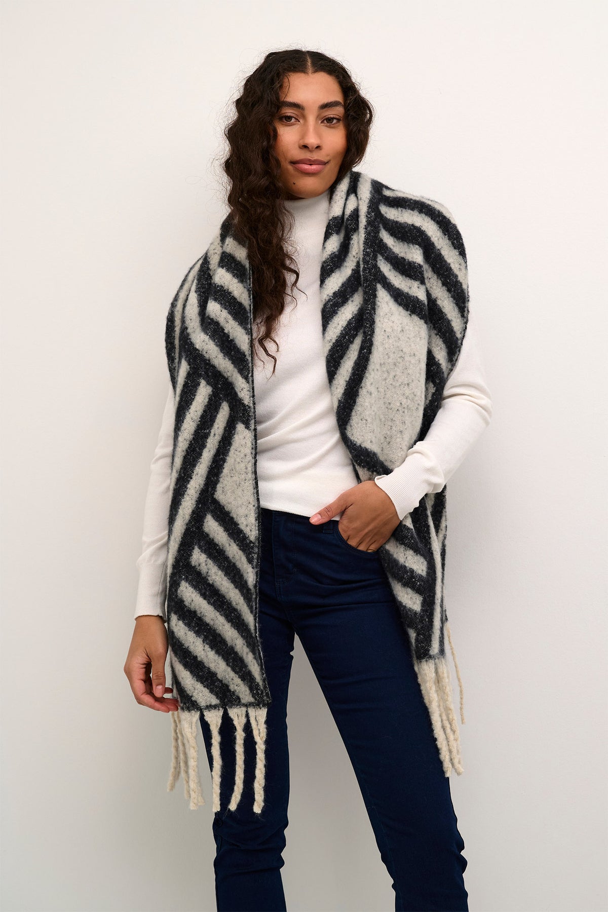 KAjojo Scarf Dark grey/Light grey melange - 10508955