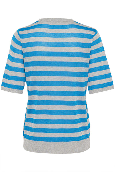 KAankra Short Sleeve Pullover Grey M./Malibue Blue Stripe Thumbnail