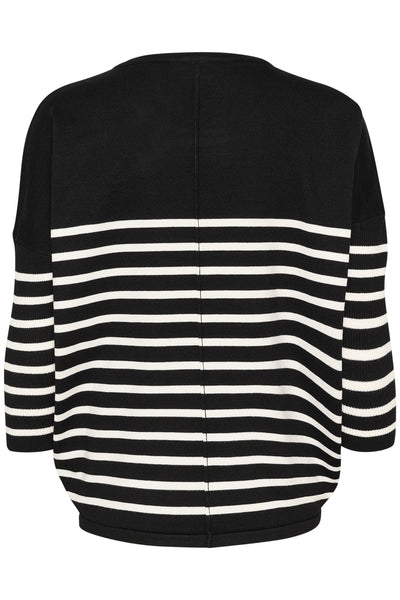 MilaSZ R-neck St. Pullover Black Mila Stripe - 30513769 Thumbnail