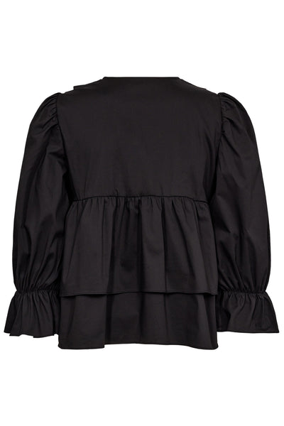CoCC Crisp Collar Blouse 96-Black - 35606 Thumbnail