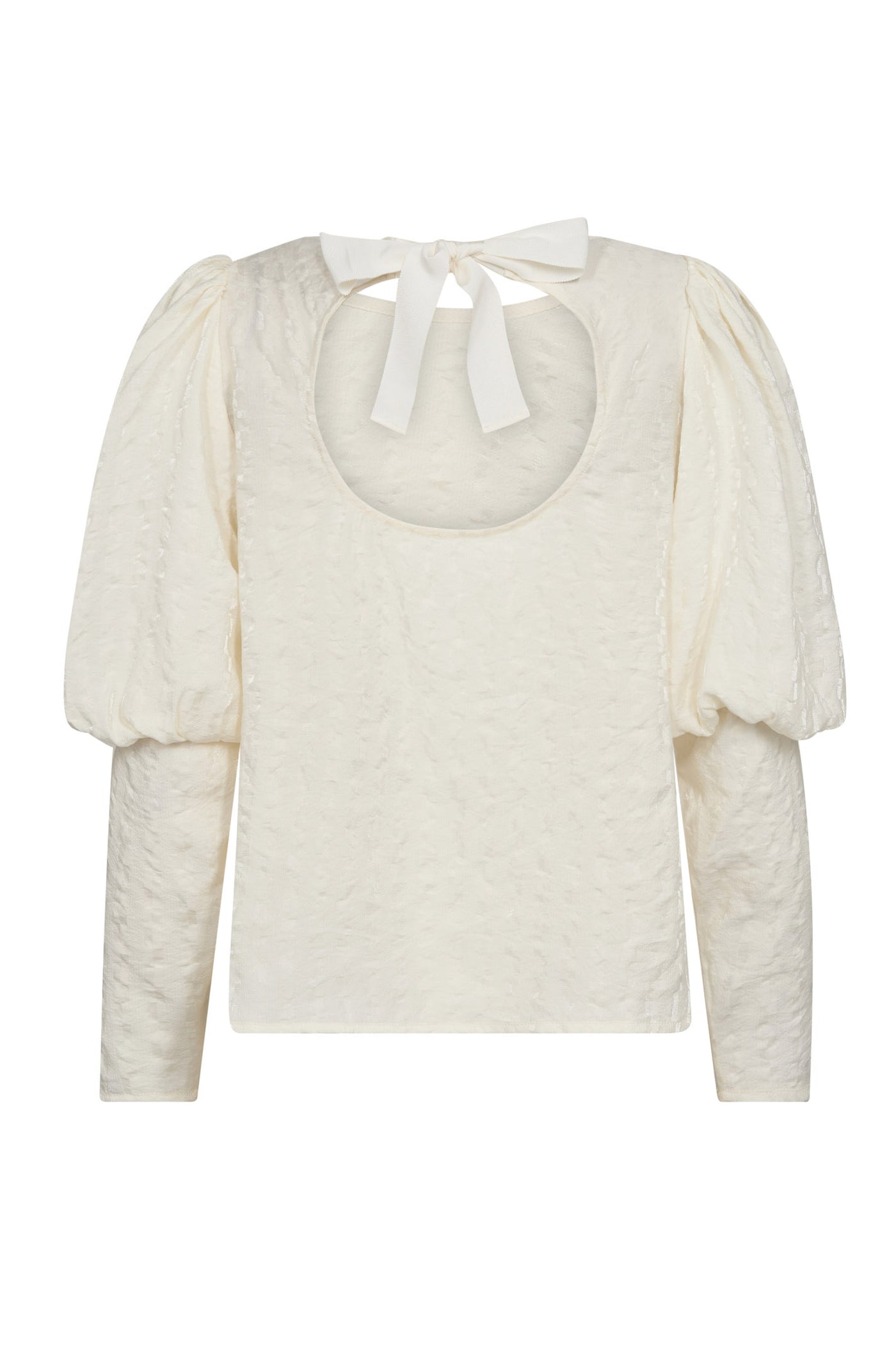 SheilaCC Bow LS Blouse 11-Off white - 35624