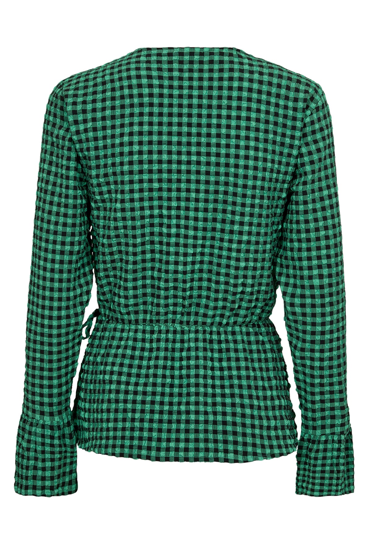 CalebCC Check Wrap Blouse 34-Green