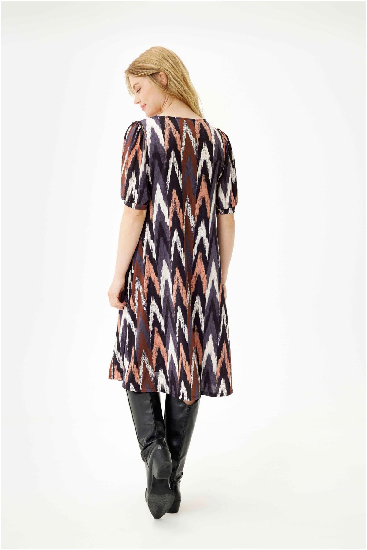 Lucette dress 1/2 sleeve Mocca - 16441