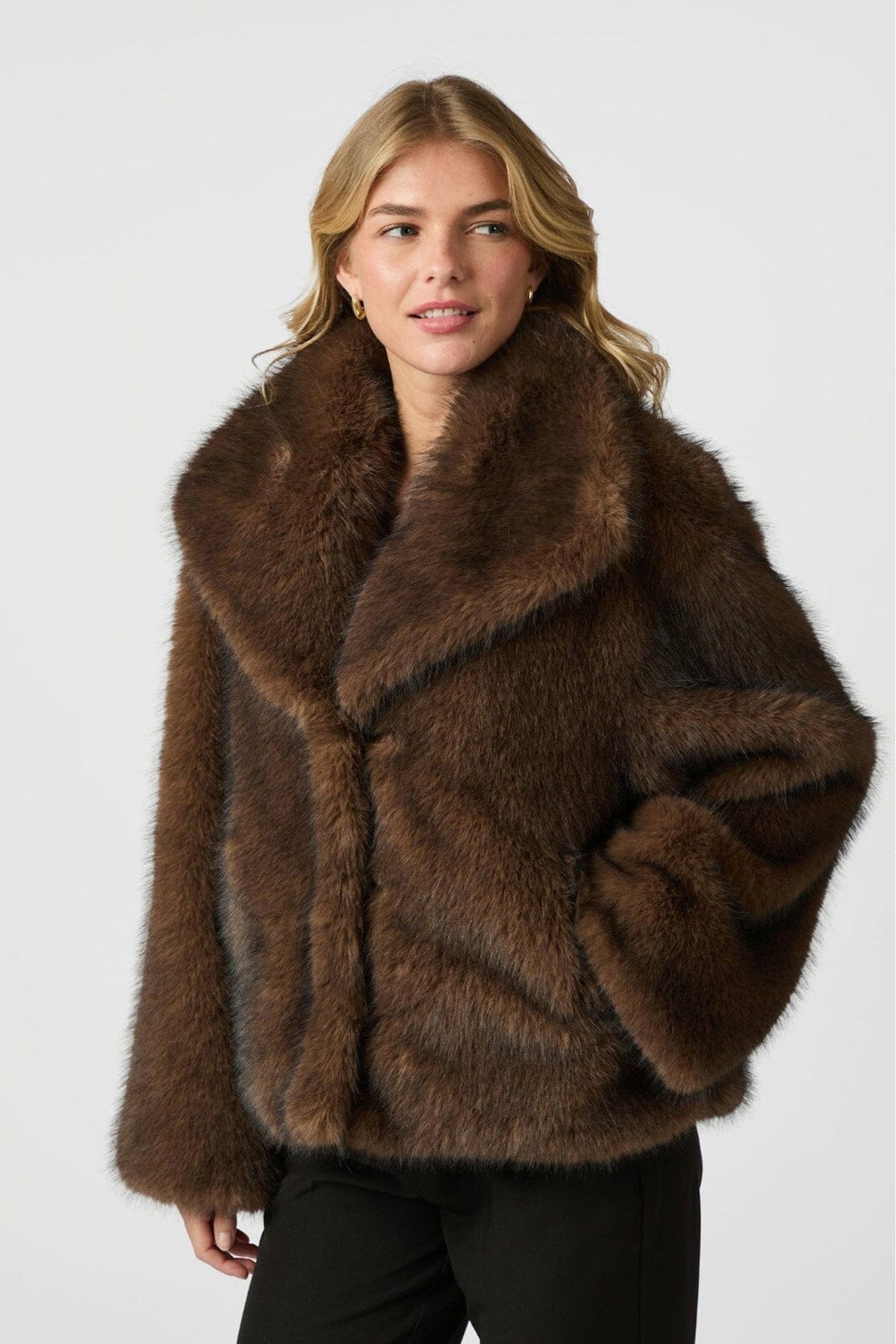 Stephanie Faux Fur Brown - 162628