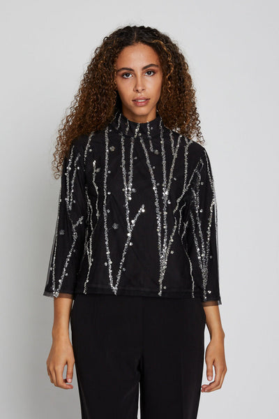 DaffiBBIgnaras blouse Black w silver - BBW4157 Thumbnail