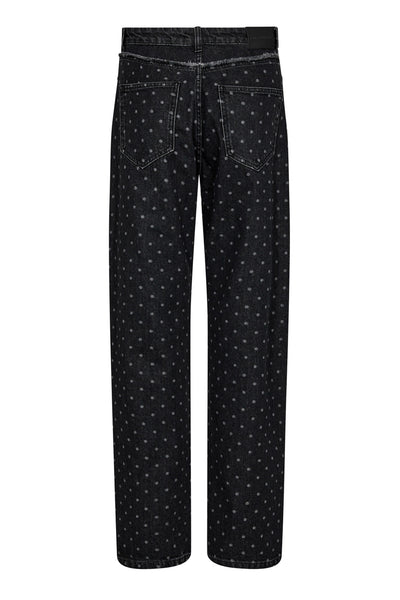 BlackCC Dot Block Long Jeans 96-Black - 31385 Thumbnail