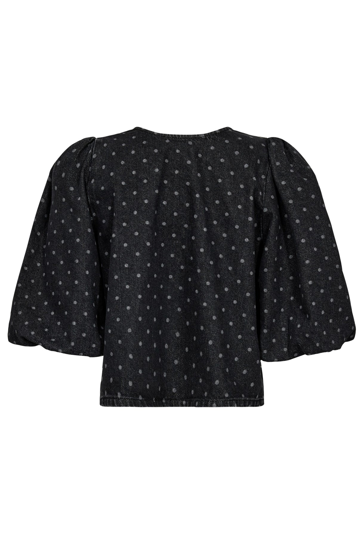 BlackCC Dot Bow Blouse 96-Black - 35631