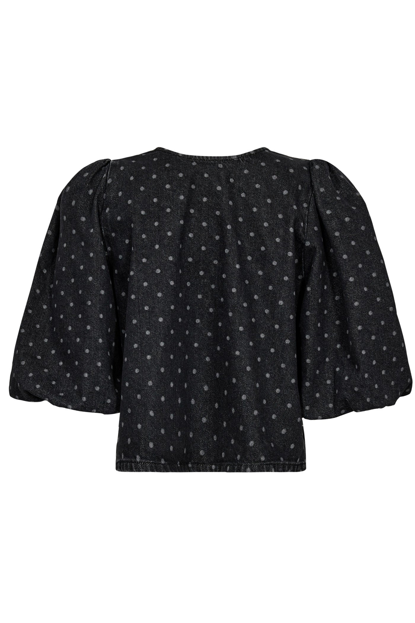 BlackCC Dot Bow Blouse 96-Black - 35631