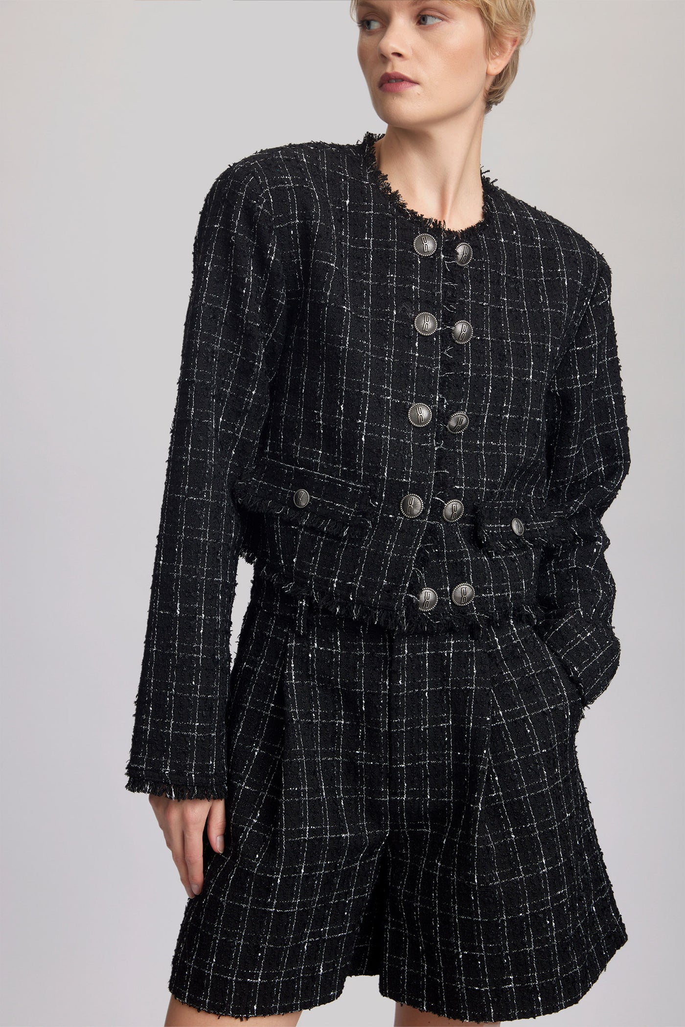 GaellyGZ jacket BlackNwhite check - 10909374