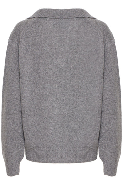 BATARDELLI KNIT POLO Medium Grey Melange - 50405130 Thumbnail