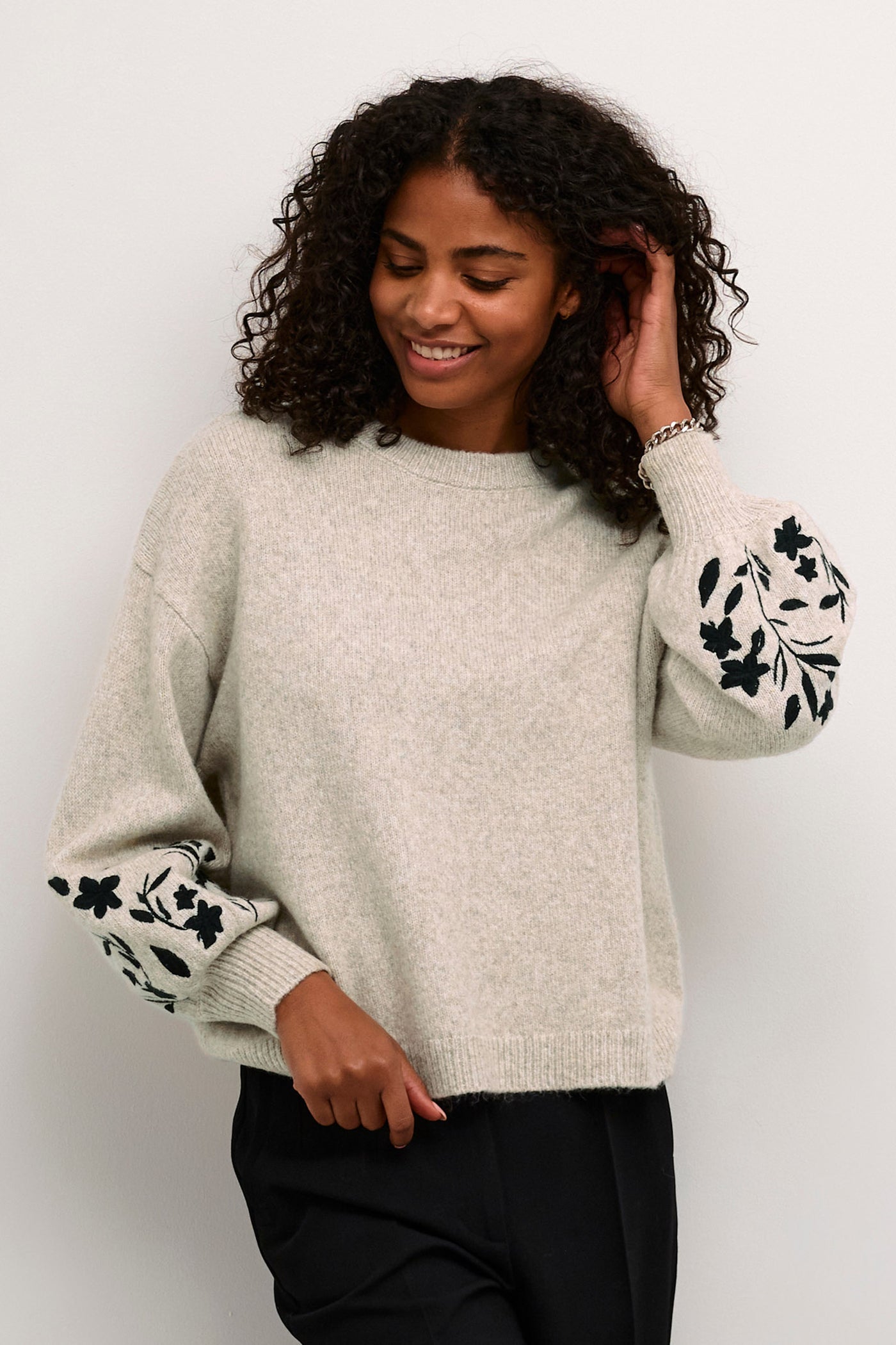 KAlisette Knit Pullover Feather Gray Melange - 10509064