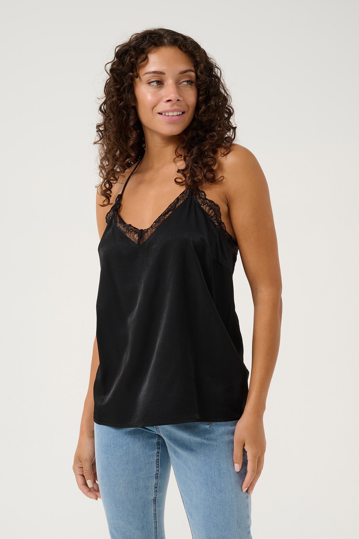 CRAnna Fine Lace Top Pitch Black - 10613644