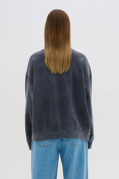DiegoMW Logo Emb. Sweat Dark Grey Random Wash - 10704891 Thumbnail